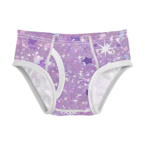 KLL Purple Glitter Texture Background Toddler Boys' Cotton Briefs Underwear Breathable Children Panties