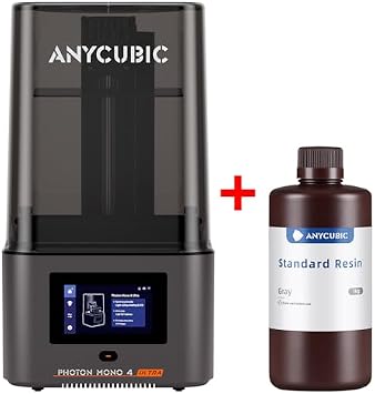 ANYCUBIC Photon Mono 4 Ultra 3D Printer Optical Model, 7-inch HD Mono Screen, COB Light Source, Japanese Compatible, Intelligent Detection + 3D Printer Resin Gray, 2.2 lbs 1 kg