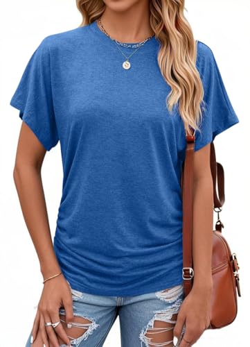 Chemise femme isermeo casual confortable manche courte bleu M