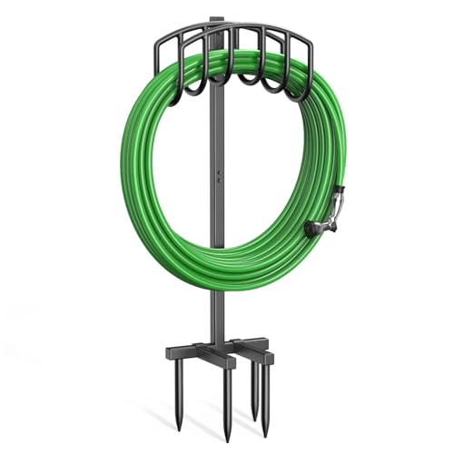 iRhodesy Support pour Tuyau d'arrosage de 109,5 cm, Support sur Pied au Design épuré, Support Métallique Amovible pour Tuyau d'arrosage, Pour le Jardin et...