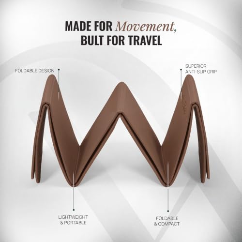 Image of WiseLife Foldable Travel Yoga Mat for Women & Men (Brown)