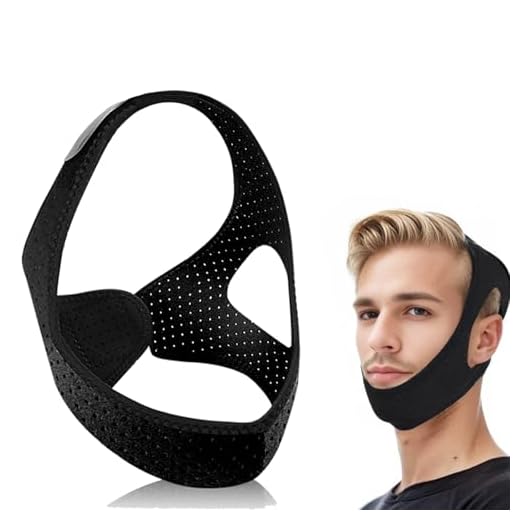 Chin Strap for Sleeping,Comfortable Anti Snoring Devices,Adjustable Breathable Sleep Apnea Devices for Men and Women,Simple and Effective Snoring Solution - Black