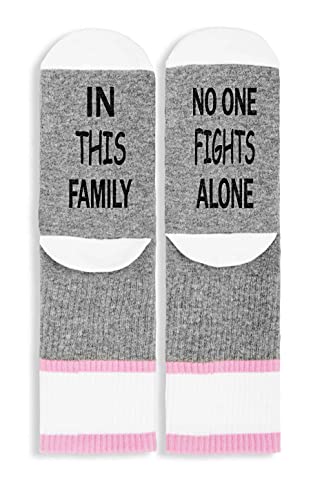 In This Family,No One Fights Alone,Cancer Socks,Cancer Support Gift,Cancer Awareness,Cancer Gifts,Chemo Gift.(012) #TOP2