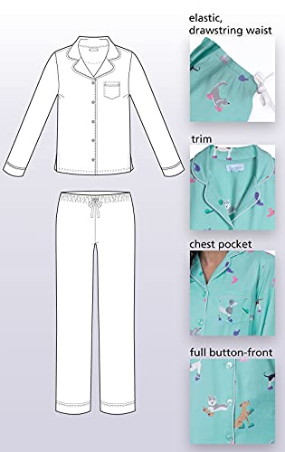 Pajamagram Womens Pajamas Soft Cotton - Dog Pajamas For Women, Blue, L, 12-14 #TOP5