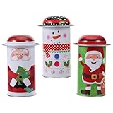 Tomaibaby Christmas Cookie Tins with Lids: 3PCS Metal Storage Containers with...