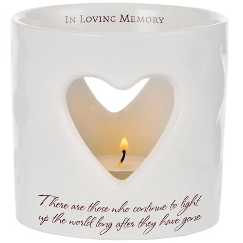 Sympathy Memorial Gifts for Loss of Mom, Dad, or Husband -Ceramic Bereavement Votive Candle Holders Gifts Grief Condolences Gift Funeral Favor in Memory of Loved One (with 10 Tealight Candles)