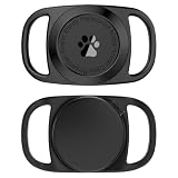 Picture of Airtag Dog Collar Holder (for 1st & 2nd Gen), Waterproof Protection, Black | Silicone & PC AirTag Case for Collars & Backpack, for Swimming, Camping, Travel, Walking with Pet