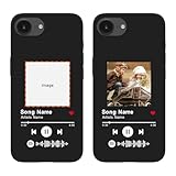 Klsify Custom Case for iPhone 16e Spotify Code Photo Personalized Customized Customizable Music Player Song Plaque Image Text Picture Design Shockproof Protective Black Soft Phone Cover Shell
