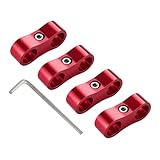 EVIL ENERGY Hose Separator Clamp, Fuel Line Mounting Clamp Aluminum 4PCS (Red, 6AN)