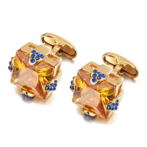 DGSJD Joyería para hombres Marca de mancuernas de oro cuadradas camisas Gemelos de regalo de boda de moda Huéspedes Cover