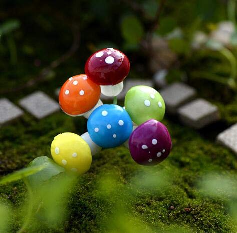 Oddier Colorful Cute Resin Craft Decoration Mushroom Fairy Garden Miniatures Accessories (Pack Of 50) #TOP3