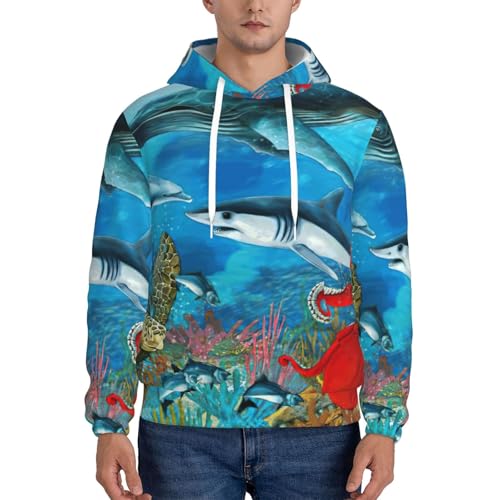 Pull en polyester pieuvre et dauphins EdWal sweat pour homme stylé