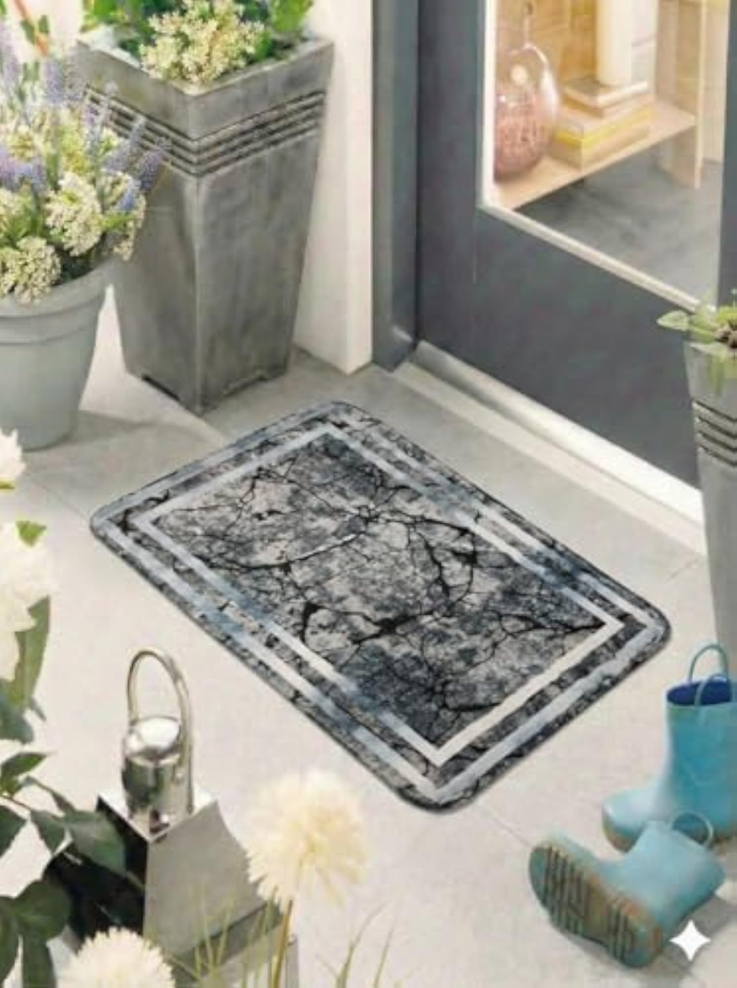 2pcs Soft Bathroom Floor Mat Set, Anti-Slip Washable Rug