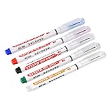 Baluue 5 Stück Teiliges Ölbasierte Holzbau markierstifte Schnell Trocknend Wasser Ölabweisend Geeignet für Metall Holz Glas Tiefes Bohren für Industrie Autoproduktion Möbel und