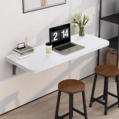Table pliante murale gain de place petit poste de travail en bois