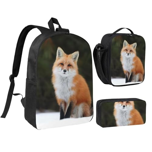 Sac à dos 3 en 1 avec boîte à déjeuner et trousse assortie noir pour voyage et loisirs