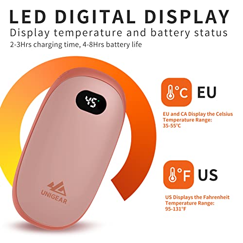 Unigear Handwärmer wiederaufladbar, 5200mAh Wiederverwendbare elektrische Handwärmer Powerbank USB tragbar mit freier… - Image 4