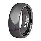 TUTISS 8mm Gunetal Tungsten Rings for Men Women Engagement Wedding Bands Domed Polished Comfort Fit Size 11