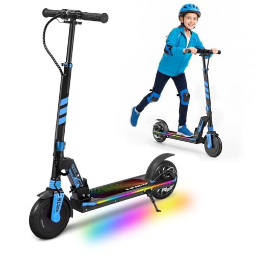 Electric Scooter for Kids, 200W Motor, 12 MPH & 12 Mile Range, Foldable Kick Scooter with Safe Non-Zero Start, Dual Brakes, Maxload 220 lbs, 8''...