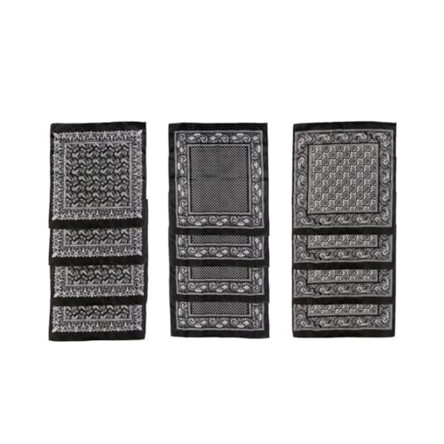 Opiniones de Paliacates los más solicitados. 41 Paliacates Negros x 12 - Fabricados en México, Pañuelos Multiusos de Poliéster Resistente, Económicos y Versátiles, 60x56 cm