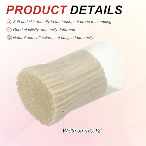 Image of MECCANIXITY 15 Rolls Latch Hook Yarn, 3mm White Latch Hook Kit Yarn Precut Hook Rugs Making Crochet Bundles for Rug Adults Beginners Tapestry DIY Craft