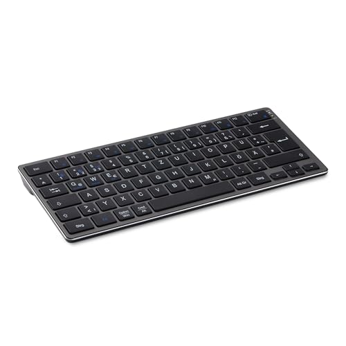 Amazon Basics Kabellose Tablet-Tastatur tragbar kompatibel mit PC MacOS Laptop Smartphone Tablet