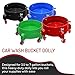 Heavy Duty Car Wash Bucket Dolly with 360° Swivel Casters | Fits 3.5–7 Gallon Buckets | 300 lb Capacity | Soap Holder | Rolling Pail Stand for Auto Detailing |Black