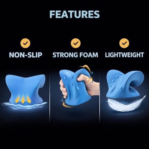 Image of Neck Support Stretcher for Pain Relief | Cervical Neck & Shoulder Relaxer, Spine Alignment, Posture Corrector & Acupressure Foam Neck Support Cushion