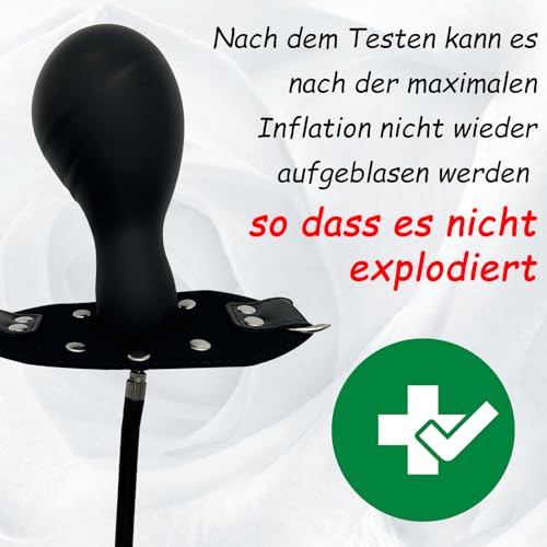 Knebel Aufpumpbar, Silikon Knebel Sex Sm Groß Penisknebel Für Bondage, Knebel Mund Dildo Schwarz Knebel Gag Inflatable Penis Mundball Verstellbarer Fetisch Sexspielzeug Mundknebel Für Frauen