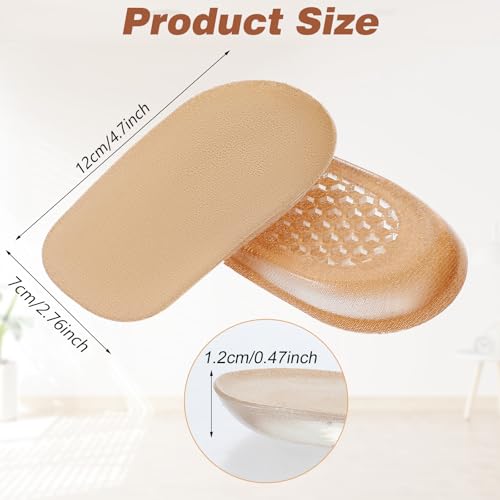 Image of Heel Lifts, Gel Shoe Lifts for Uneven Legs 0.47 Inch Heel Lifts for Leg Length Discrepancy Soft Height Increase Insoles Shoe Lifts for Women Men, Comfort Half Foot Pads for Heel Pain