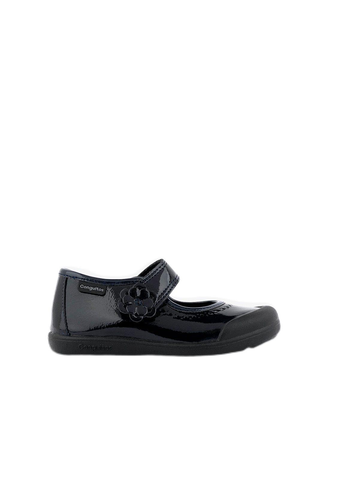 Conguitos Zapatos Colegiales de Charol Lavables de Niña Azul Marino - Zapatos Colegiales Infantiles de Piel (Azul Marino/Talla 34)
