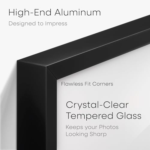 Image of Homeforia Black Diploma Frame 8.5 x 11, High End Metal 8.5x11 Certificate Frames, 11x8.5 inch Document Frame for Wall or Tabletop, 8.5 by 11 Award Letter Size Frame, Tempered Glass, Wall Kit, Set of 1