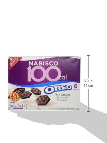 100 Calorie Packs Oreo Thin Crisps, 6-Count Packs,net weight 4.86oz ,(Pack of 2)