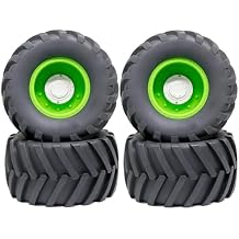 1/8 RC Monster Truck Tires and 17mm Hex Wheels Rims Rubber Buggy Tyres for 18 Scale Off Road Truck Car Kaiju Tmaxx E-Revo 3.3 Arrma Kraton 6S Typhon 3S Traxxas Maxx HPI Redcat 4PCS Green