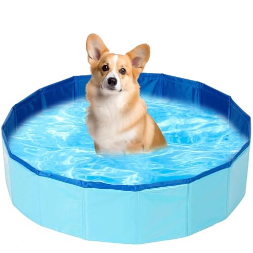 CHIHOLEN Piscina dobrável para cães e gatos, mini piscina para gatos e cães, piscina infantil para gatos, banheira para cães, piscina portátil (50 x 10 cm)