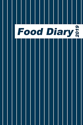 Food Diary 2019: Basic Food Diary with Blue Pinstripe Cover
