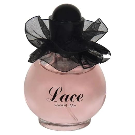 Lace Perfume for Women, Pink Floral Bottle | Feminine Fragrance, Decorative Bottle, Black Lace Detail, Floral Design, Women's Scent-picture-34