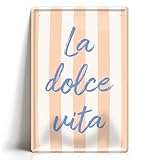 Retro Blechschild Italien 20x30 cm Vintage Metallschild Wanddeko Eiscafé Pizzeria Restaurant Bar Küche Nostalgie Deko Schild Shabby Chic Geschenkidee Italienische Deko (la dolce vita)