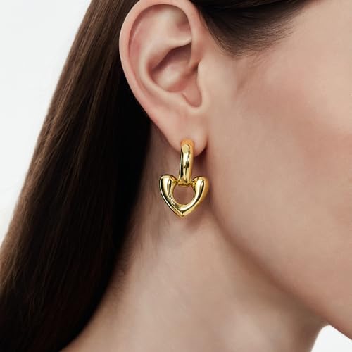 Boucles d'oreilles cœur plaqué or à porter en soirée ou au quotidien - 2
