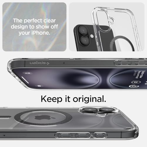 Image of Spigen for iPhone 16 Case, Ultra Hybrid MagFit [Anti-Yellowing] [Compatible with Magsafe] - Carbon Fiber