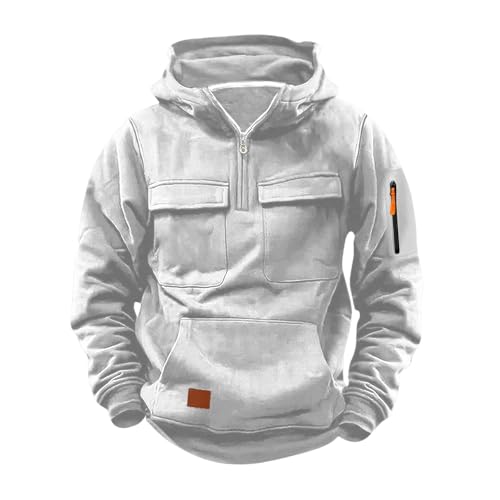 Boys Cargo Zipper Pockets Hoodies Half Zip up Pullover Hoodie Sweatshirts Youth Kids Fleece Warm Fall Tops Clothes2