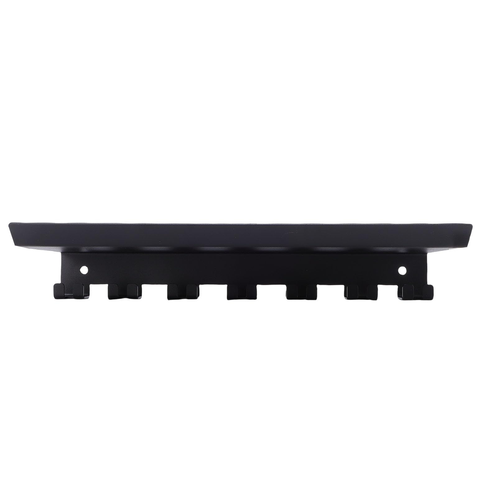 Estante de Almacenamiento para Equipos de Gimnasio Alta Resistencia con 7 Ganchos y Estante Flotante para Gimnasios Domésticos o Comerciales, Acero Al Carbono, 15x6,2x2 Pulgadas