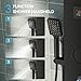 BATHLAVISH 5 in 1 Black Shower Panel Tower System With Storage Shelf, 304 Stainless Steel Shower Tower with Rainfall Shower Handheld and Tub Spout, Powerful Body Jets, Wall-Mounted Shower Set