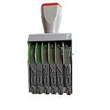 zeng Adjustable Number Stamp with Number 0-9 and Symbol, Manual DIY Office Stamp, Gray and Red (Extra Large 6 Digit)