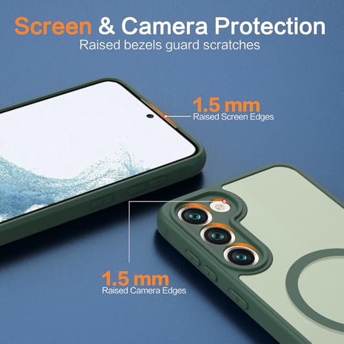 Coque Samsung S23 Plus Magsafe verte avec protège-écran mat 6,6"