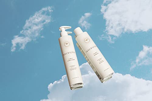Innersense Clear and Calm shampoo and conditioner duo illustrating a routine that may include both shampoo and conditioner.