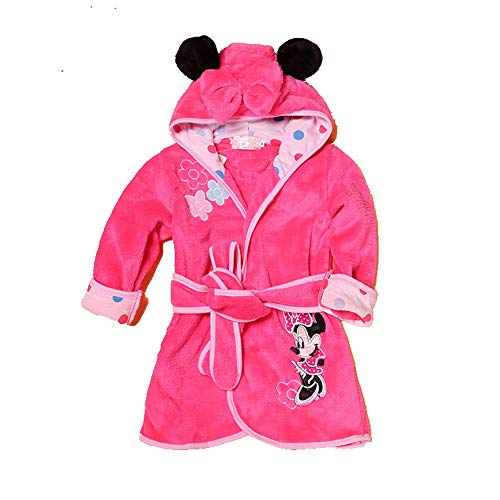 Toddler Infant Baby Boys Girls Cartoon Bathrobe,Long Sleeve Soft Coral Fleece Hoodie Sleepwear Outfit with Belt Purple