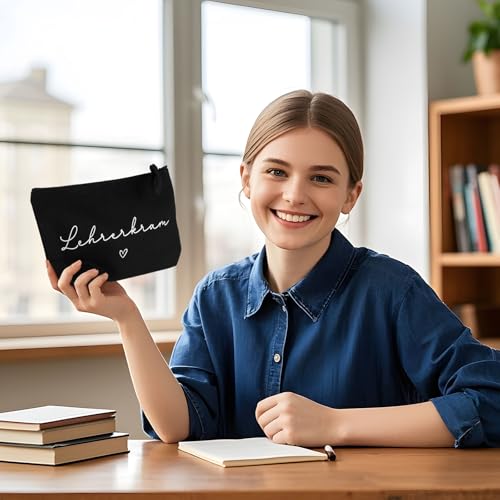 MEJOSER Lehrer Geschenk Abschiedsgeschenk Lehrerin Grundschule Abschied Weihnachten Kosmetiktasche Kulturtasche Schminktasche Kulturbeutel Lustig Lehrerkram