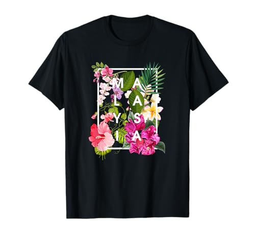 Flowers of Malaysia Word Art - Malaysian Pride T-Shirt