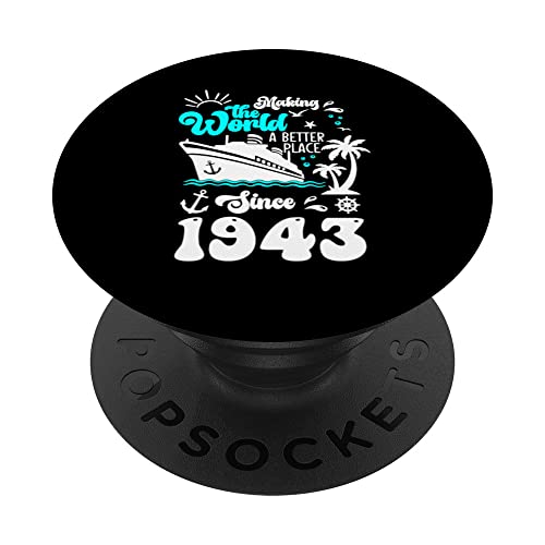 80 cumpleaños Making the world a better place since 1943 PopSockets PopGrip Intercambiable